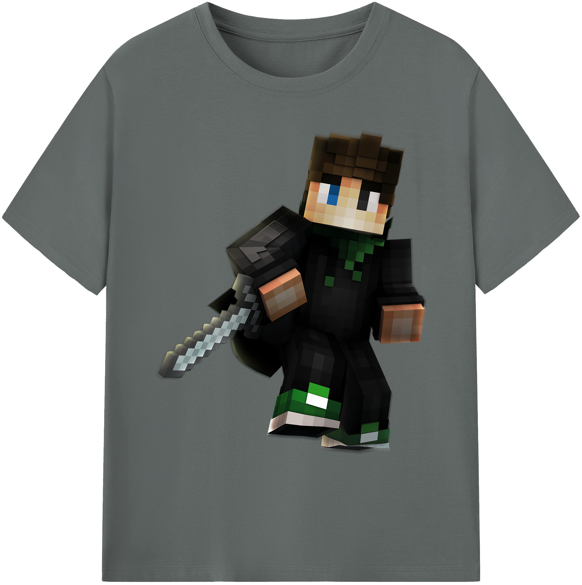 （画像用） マインクラフト ブロックの世界 Minecraft MC Block world 綿100％ メンズ半袖Tシャツ｜肌触りやわらか＆通気性
